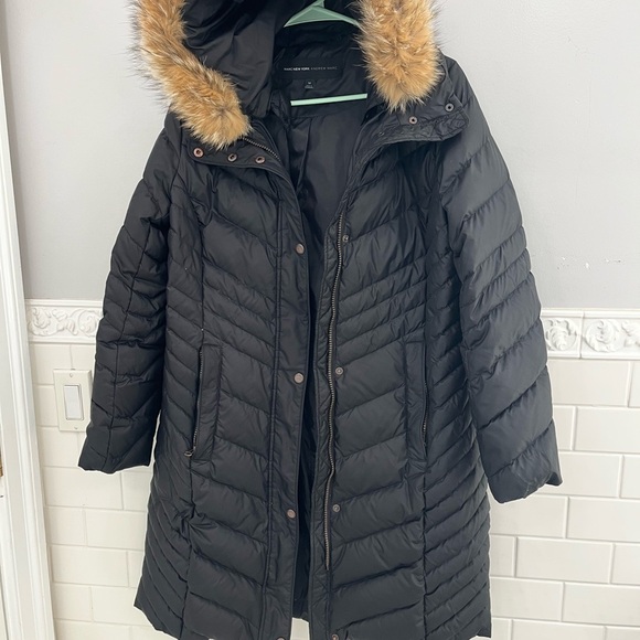 Andrew Marc Women's Kendell Genuine Coyote Fur Trimmed Quilted Jacket, med - Picture 2 of 7